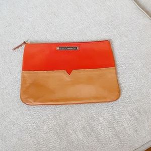 Rebecca Minkoff tan and red leather pouch, wristlet